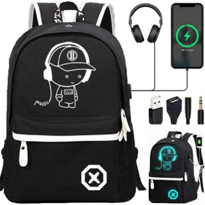 Hudobný batoh Boy Reflective pre teenagerov Školská taška Vodotesný reflexný batoh s USB, nabíjanie, počúvanie hudby, profesionálny visiaci zámok, sada s ceruzkou