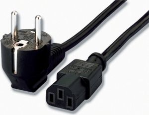 Equip Netzkabel Anschl. Schukon.   1.80m gewinkelt   schwarz Polybeutel