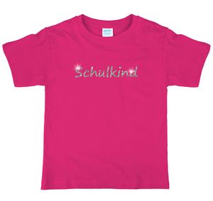 Kinder T-Shirt Schulanfang Schulkind mit Glitzer, Größe:134/140
