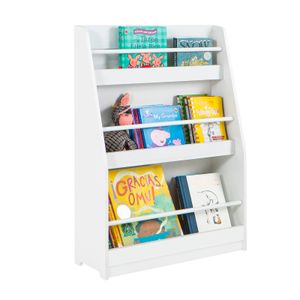 SoBuy KMB45-W Kinderregal Bücherregal für Kinder Wandregal Aufbewahrungsregal mit 3 Ablagen für Bücher und Deko weiß BHT ca.: 58x81x18cm