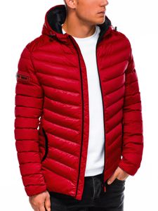 Ombre Clothing pánska prešívaná zimná bunda Will červená XL