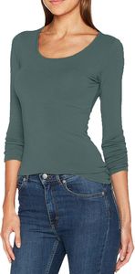 ONLY Langarmshirt Damen Basic Slim-Fit Shirt Stretch Rundhals Ausschnitt unifarben, ONLY-LS-Balsam Green-XL