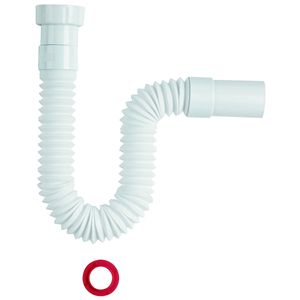 Sanixa Universal-Abflusssiphon flex 1 1/2" Zoll auf 40 / 50mm Siphon Küche Spüle Bad Waschbecken Ablauf flexibel…