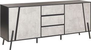 BELIANI Komoda efekt betonu czarne elementy 75 x 177 cm 2 szafki 3 szuflady styl industrialny