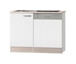 Küchen Spülenschrank Set mit Arbeitsplatte Genf SPGSSET-9 in weiß 110 cm breit