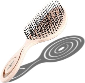 Chiara Ambra Bio Haarbürste, Bürste ohne Ziepen, Entwirrbürste geeignet für Locken & lange Haare von Damen, Herren & Kinder, Kopfhaut Massagebürste,
