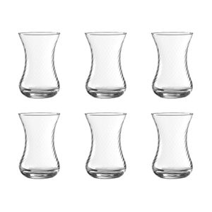 Pasabahce Teeglas Set 6 Teilig 42781 Glas 6 Personen Spülmaschinengeeignet Teegläser Service Heissgetränk Türkischer Tee für Genuss und Entspannung