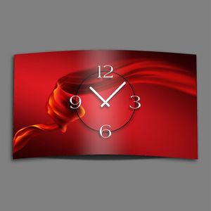 Abstrakt Seide rot Designer Wanduhr modernes Wanduhren Design leise kein ticken dixtime 3DS-0078