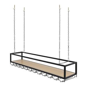 Weinglasregal Weinregale  Flaschenregal 120cm Glashalter Gläserhalter Schwarz