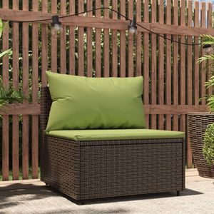 vidaXL Záhradné centrum Pohovka s vankúšom Brown Poly Rattan vidaXL Záhradné centrum Pohovka s vankúšom Brown Poly Rattan