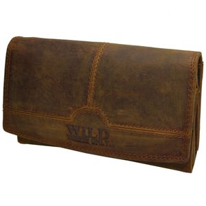 flevado Damengeldbörse Wasserbüffel Wild Leder Vintage Hand Made  mit RFID Schutz
