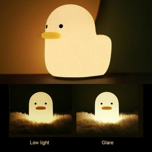 LED Nachtlicht,Silikon Ente Nachtlampe,USB Aufladbar Touch Schalter Nachttischlampen für Schlafzimmer Wohnräume Camping Schlafen