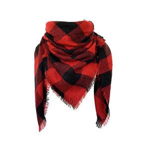 Mode Frauen Herbst im Freien rot schwarz Gitter Plaid Muster weichen warmen Schal Schal