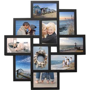Henzo Fotorahmen - Holiday Gallery - Collagerahmen für 10 Fotos - Fotogröße 10x15 cm - Schwarz