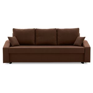 Couch HEWLET PLUS mit Schlaffunktion - Schlafcouch mit Bettkasten MIKRO 20 BRAUN