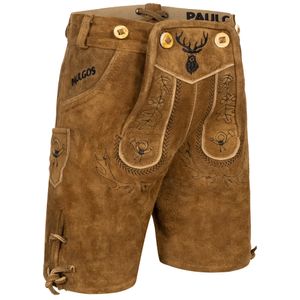 PAULGOS Kids Trachten Lederhose Short - KK2 - Pravá koža - Veľkosť 86 - 164