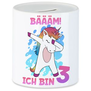 Bäääm Ich Bin 3 Spardose Einhorn 3. Geburtstag Geburtstagsgeschenk Einhorn-Fans Dabbing