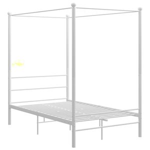 vidaXL Himmelbett Weiß Metall 120x200 cm