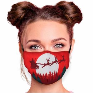Mundschutz Nasenschutz Behelfs – Maske, waschbar, Filterfach, verstellbar, Motiv Weihnachten Schlitten