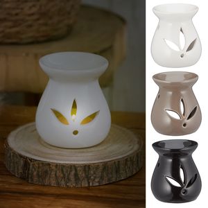 Duftlampe 3er Set Keramik H8cm schwarz braun weiß Aromalampe Raumduft Teelicht