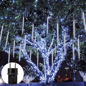 288 LED Meteorschauer Regen Lichter Weiß Wasserdichte Eiszapfen Lichterkette Garten Party Weihnachten Deko