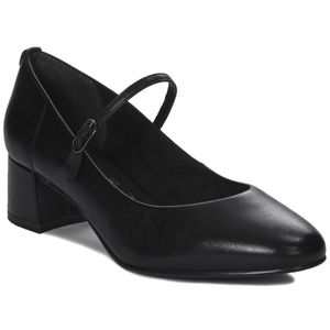 Tamaris Damen Pumps Riemchen Leder Blockabsatz 1-22311-43, Größe:40 EU, Farbe:Schwarz