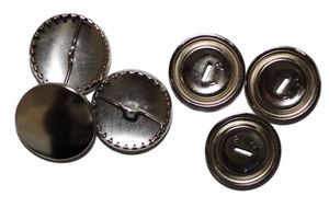 Überziehbare Knöpfe, 23mm - 10 Stück, Knopfrohlinge aus Metall