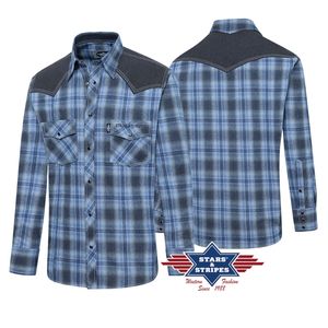 Stars & Stripes Herren Westernhemd »Hank« Blau