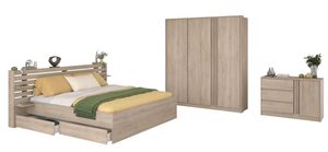 Parisot Schlafzimmer 4-teilig "Escale 21" 140x200 Japanische-Eiche Parisot Schlafzimmer 4-teilig "Escale 21" 140x200 Japanische-Eiche
