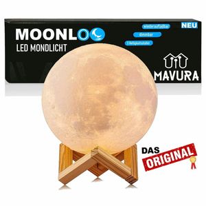 MOONLOO Mondlicht Mondlampe 3D LED Moon Light Nachtlicht Souch Sensor Nachtlampe