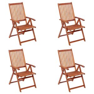 HOMMIE© Outdoor-Stuhl ,Klappbare 4er Set Gartenstühle Massivholz Akazie Relaxsessel Armlehnstuhl & schlichten Design