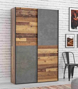 Multifunktions-Kleiderschrank mit 2 Schiebetüren – 120 x 41,6 x 190,5 cm – OZZULA
