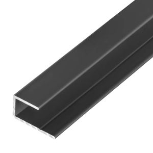 5, S-Polytec® Aluminium U-Profil 8mm Anthrazit RAL 7016 (1 Meter), Alu Abschlussprofil, Aluprofil für Vinyl-Boden und Aluverbundplatten Dibond