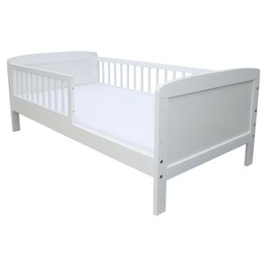 Kinderbett Juniorbett 140x70 cm mit Kokos-Buchweizenmatratze umbaubar weiß