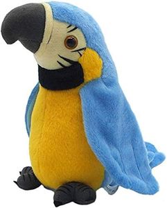 Sprechender Plüschvogel Papagei Vogel mit Aufnahme und Wiedergabefunktion, Plüschtiere Kuscheltiere Spielzeug Jungen und Mädchen