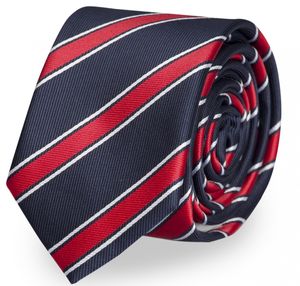 Schlips, Krawatte, Krawatten, Binder, 8cm blau weiß rot gestreift, Fabio Farini