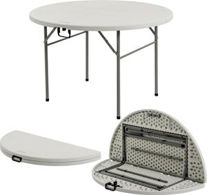 Harbour Housewares Runder klappbarer Tisch auf Böcken – 120 cm – Weiß