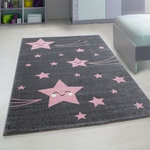 Rozkošný detský koberec so vzorom hviezd - Obdĺžnikový alebo okrúhly, nenáročný na údržbu do detskej izby, detskej izby alebo herne