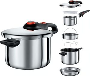 Tefal Topf-Set Ingenio Emotion Topfset 6 tlg, Griff abnehmbar, Schnellkochtopf Set, Edelstahl 18/10 (Pfanne, Bratpfannen Set, Pfannenset)