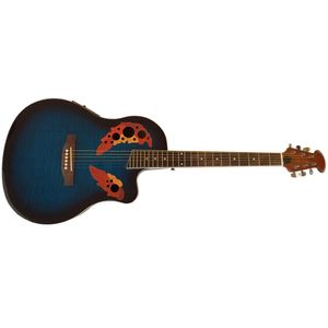 Santander Akustik Western Roundback Gitarre, Cutaway Tonabnehmer Mahagoni Blueburst