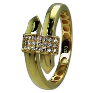 GoldDream Gold Ring Glamour Gr.60 Zirkonia weiß 333er Gelbgold GDR546Y60