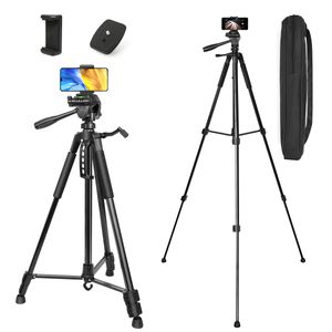 Mulisoft  Kamera Stativ 168cm für Canon Nikon Aluminium Smartphone Stativ Tragfähigkeit 4KG mit Handyhalterung und Tragetasche, Schwarz
