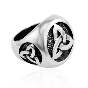 Freimaurer Ring Herren Edelstahl Keltischer Knoten Masonic Siegelring silber 67 - Ø 21,39 mm