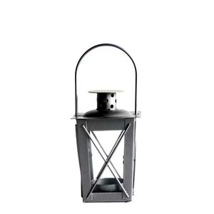 Esschert Design Mini-Laterne Grau XS 11,5 cm für Teelichter - Metall & Glas