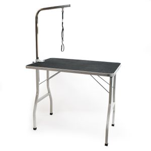 Wiltec strihací stôl pre psy a mačky, 91x61x76 cm, skladací strihací stôl, groomerský stôl s výložníkom, výškovo nastaviteľný, strihací stôl pre zvieratá
