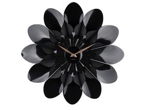 Karlsson - Wanduhr Flower - Schwarz
