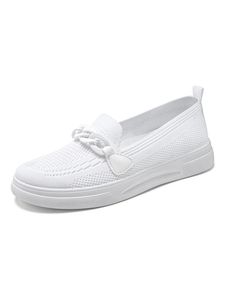 Damen Loafers Mode Boot Schuh Lug Sole Atmungsaktiv Fahren Freizeitschuhe Arbeit Flats Weiß,Größe:EU 40