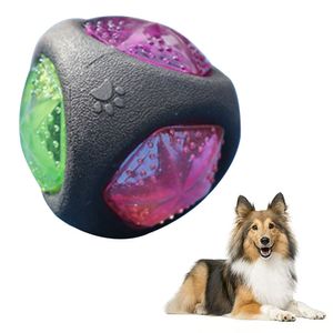 Hundespielzeug Ball mit LED Licht und Squeaker, Hundeball Hundebälle, Spielzeug für Hunde, Spielball für Hunde, leuchtet in wechselnden Farben, aus thermoplastischem Gummi