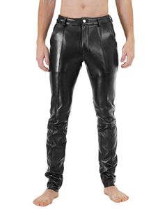 Bockle® 2024 STRETCH Chino pánske kožené nohavice kožené džínsy z pravej kože, W40/L36