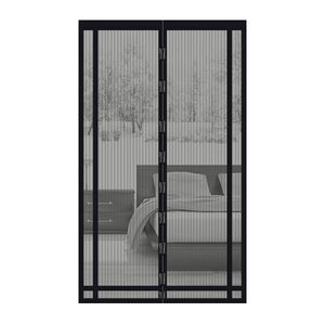 Sekey 160x230cm Fliegengitter Tür Magnetvorhang zum Insektenschutz (zuschneidbar in Höhe und Breite), Fliegengitter Balkontür, Terrassentür Schwarz